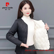 皮爾卡丹（pierre cardin）品牌高檔羽絨棉衣棉服外套女加絨內膽短款冬季輕薄保暖內穿小棉襖 888黑色 M 80-90斤