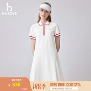 哈吉斯（HAZZYS）女裝 夏款女士A擺POLO連衣裙女AQWSE0BBE04 白色WT XL (170/92A 42)