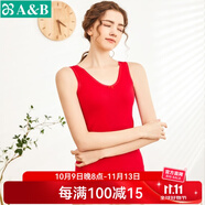 AB內(nèi)衣女士全棉本命年大紅彈力蕾絲花邊打底衫吊帶衫女式背心8191 大紅 3XL