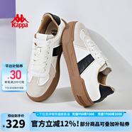 KAPPA卡帕女鞋厚底滑板鞋子女2025秋季新款運(yùn)動休閑鞋軟底德訓(xùn)鞋小粉鞋 米黃色/黑色 39