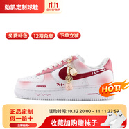 耐克（NIKE）球鞋定制 Air Force 1AF1空軍一號 淺墨染指玫瑰情話男女情侶鞋 玫瑰情話 定制款不支持退換  37 .5 全新正品 假一賠十