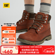 CAT卡特馬丁靴男士工裝鞋牛皮鞋面防潑水戶外高幫短靴P110501L3BDC43 棕紅 37