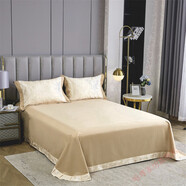 娜愛(ài)詩(shī)雙人床單2.3x2.5純棉歐式輕奢單件圓角花邊大枕套三件套色湖蘭(床 曼陀羅香檳(四季) (床單+枕套1對) 250cm*270cm