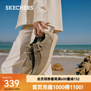 斯凱奇（Skechers）男鞋夏季商務(wù)休閑鞋季百搭時(shí)尚帆布鞋舒適復古一腳蹬66387 卡其色/KHK 41