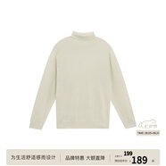 BODYDREAM含羊毛中性風(fēng)高領(lǐng)毛衣男冬季貼身打底毛線衣黑色針織衫 白色 XL