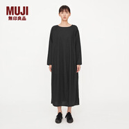無印良品 MUJI IDEE 女式 套頭長袖連衣裙 GAC32C2A 裙子 多巴胺 黑色 均碼