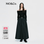 MO&Co.連衣裙2025冬新品防風透濕裙擺拼接設計感附腰帶黑色MBE4DRS012 黑色 L /170