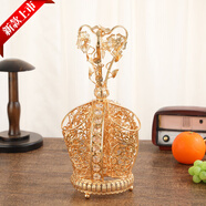 優(yōu)觀歐式復(fù)古家用精美金屬擺件筷籠輕奢典雅廚房收納鏤空刀叉架 金色 16*16*35  包裝盒：17.5*17.5*2