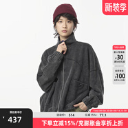 幻走（MOVEUP）2024冬季新款.FUN系列純棉復(fù)古織嘜跳點棉繩短款外套女 黑色 S
