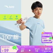 安踏兒童T恤男童短袖純棉T恤2025夏運動(dòng)T女童跑步短袖T恤衫A52527126