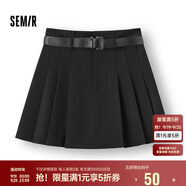 森馬（Semir）半身裙女腰帶西裝百褶裙顯瘦2025春季女團(tuán)風(fēng)遮胯短裙109125120001