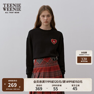 Teenie Weenie小熊女裝時(shí)尚衛衣冬季簡(jiǎn)約風(fēng)圓領(lǐng)金屬絲刺繡串珠上衣 黑色 S (160)
