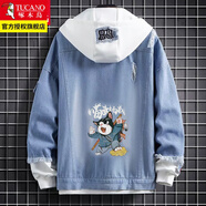 啄木鳥(niǎo)秋季牛仔夾克男士寬松休閑青少年潮流百搭時(shí)尚帥氣外套男士外套 揚(yáng)威貓 M