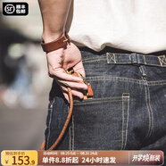馬登工裝美式重磅赤耳丹寧牛仔褲男馬毛皮牌巴黎扣原牛直筒休閑長褲子 靛藍(lán) 31 140-150斤