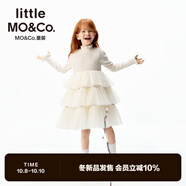 little MO&Co.little moco童裝25冬裝新款女童無袖連衣裙裙子小香風公主裙 米白色 100 110/52