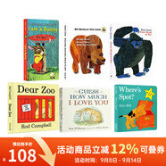 英文原版啟蒙紙板 6冊 Dear Zoo I Am a Bunny Brown Bear 棕熊 從頭到腳 猜猜我愛你 小玻 幼兒早教繪本 綠山墻