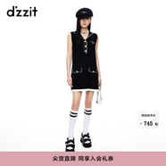 DZZIT【爆款補(bǔ)單】小香風(fēng)連衣裙明星同款地素連衣裙夏季 黑色 M