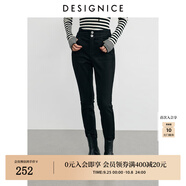 迪賽尼斯（DESIGNICE）2024年冬季新款百搭氣質(zhì)緊身高腰水洗牛仔褲女 牛仔黑 M