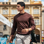 布先生佟大為明星同款春秋可機洗毛T羊毛衫男士毛衣純色針織打底衫 【小高領(lǐng)】雪茄咖 L /175