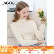 lagogo多巴胺多色修身軟糯針織衫女拉谷谷2024冬新款半高領打底衫 米色(T2) M 160/38