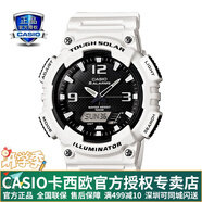 卡西歐（CASIO） 男表女表卡西歐手表男女情侶表學(xué)生時(shí)尚運(yùn)動(dòng)表太陽能雙顯電子表 太陽能表：AQ-S810WC-7白武士