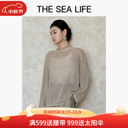 THE SEA LIFE針織衫歐海一生鏤空針織衫女2025秋季慵懶隨性罩衫上衣210120 米杏色 M