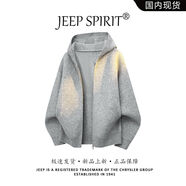 JEEP SPIRIT吉普男女款秋季拉煉針織衫灰色美式慵懶風(fēng)毛衣韓版潮 深灰色 M