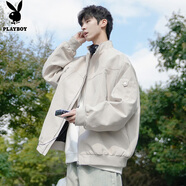 花花公子（PLAYBOY）外套男士飛行夾克男裝秋冬季高端休閑帥氣工裝沖鋒潮流衣服
