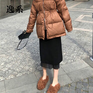 逸系毛裙冬款秋冬女式雙面針織裙加厚半長(zhǎng)裙白紗裙直筒裙優(yōu)雅裙 黑色 M