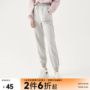 美特斯邦威休閑褲女秋季新款潮流寬松bf風(fēng)運動(dòng)褲子收腳口束腳褲子 中花灰 L 165 68A
