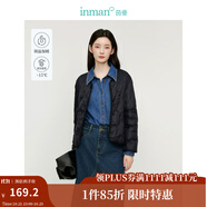 茵曼（INMAN）輕薄簡約無領(lǐng)短款羽絨馬甲女士2024新款可內(nèi)搭可外穿薄款外套 黑色 M