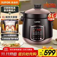 蘇泊爾（SUPOR）電燉鍋 電燉盅 家用6L煲湯鍋煮粥燕窩燉盅多功能鍋快燉砂鍋燉湯鍋專柜同款 DG60YC13