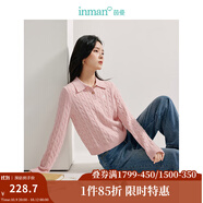 茵曼（INMAN）毛衣女POLO領(lǐng)秋冬套頭針織衫通勤長(cháng)袖毛衣上衣 藕粉色 M