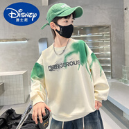 迪士尼（Disney）男童衛(wèi)衣春秋款2025新款兒童裝秋裝痞帥上衣服中大童秋季長袖T恤 米白色 140 cm
