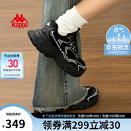 卡帕（Kappa）女鞋夏季網(wǎng)面運動(dòng)鞋子女款網(wǎng)鞋增高老爹鞋休閑跑步鞋 黑色 38