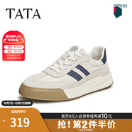他她（TATA）男士阿甘男鞋復古德訓鞋男運動(dòng)休閑鞋厚底板鞋小白鞋PCB01AM5 QDR01AM4米/灰/藍 43