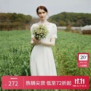 范思藍(lán)恩月光裙 白色連衣裙女夏初戀領(lǐng)證小白裙24FS12002 白色 M