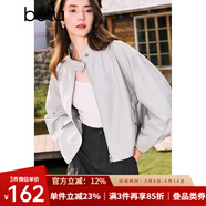 百圖betu女裝秋季新款短外套下擺抽繩設(shè)計(jì)帥氣戶外外套女2408T56 灰色 L
