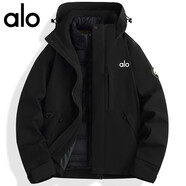 ALO YOGAalo三合一沖鋒衣外套女士可拆卸定制秋冬季防風羽絨內(nèi)膽登山服男 黑色/男女同款抓絨內(nèi)膽 S  100-115斤