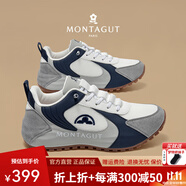 夢(mèng)特嬌（MONTAGUT）男鞋2025春秋新款休閑鞋男輕便透氣軟底減震跑步運(yùn)動(dòng)鞋潮流板鞋男 白藍(lán)色（皮鞋碼） 38