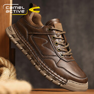 駱駝動(dòng)感皮鞋男款秋季戶(hù)外防滑運動(dòng)休閑鞋城市散步爸爸開(kāi)車(chē)鞋 紅棕【正品駱駝動(dòng)感】防滑9839HY 38  標準運動(dòng)鞋碼