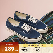 VANS范斯官方 Authentic 44 DX寂靜藍美式復古男女情侶帆布鞋 藍色 35