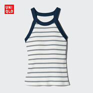 優(yōu)衣庫女裝掛脖Bra短背心/加杯背心時(shí)尚掛脖條紋帶胸墊477038 00 白色 XS