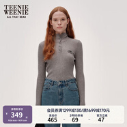 Teenie Weenie小熊女裝簡約風(fēng)冬澳洲美麗諾羊毛亨利領(lǐng)打底針織毛衣 灰色 L 170