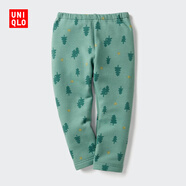 優(yōu)衣庫嬰幼兒寶寶搖粒絨緊身褲打底褲可外穿褲子25秋冬新款478433 55 青綠色 90