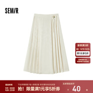 森馬（Semir）半身裙女盤扣質(zhì)感時(shí)尚國潮2024秋新款花卉肌理馬面裙酷颯國風(fēng) 米白10301 L