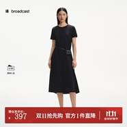播法式夏日收腰顯瘦T恤裙女25夏季新款簡(jiǎn)約短袖連衣裙DDS2LD5005 K40玄黑 M