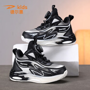 德?tīng)柣萃型@球鞋女兒童運動(dòng)鞋2025秋冬皮面防水跑步鞋中大童休閑鞋 黑白皮面 35 內長(cháng)22.7cm