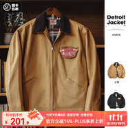 馬登工裝底特律獵裝夾克男美式復古J001巴恩風翻領谷倉外套秋季新款 卡其色 【美拉德穿搭/星級穿越同款】 4XL