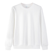 匡都（KRDUGBR）秋冬季衛衣男加絨加厚長(cháng)袖t恤圓領(lǐng)休閑簡(jiǎn)約重磅修身型秋衣冬裝 白色 5XL 【200-220】